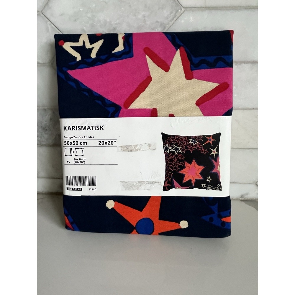 Ikea Karismatisk Stars Pillow Cover 20" x 20" New - Multicolor - Zandra Rhodes